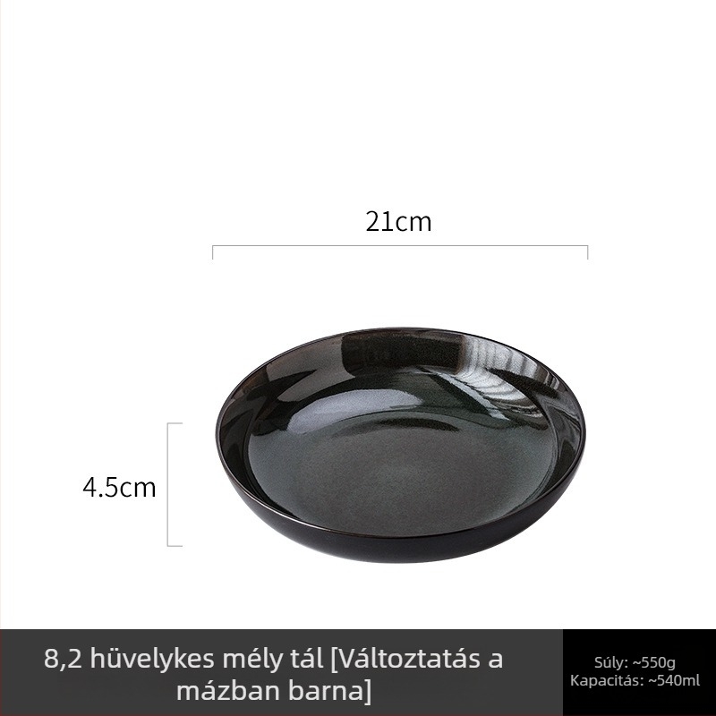 Porcelán kerek tál kemencés mázzal — modern minimalist stílus