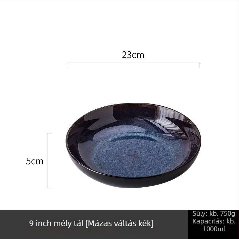 Porcelán kerek tál kemencés mázzal — modern minimalist stílus
