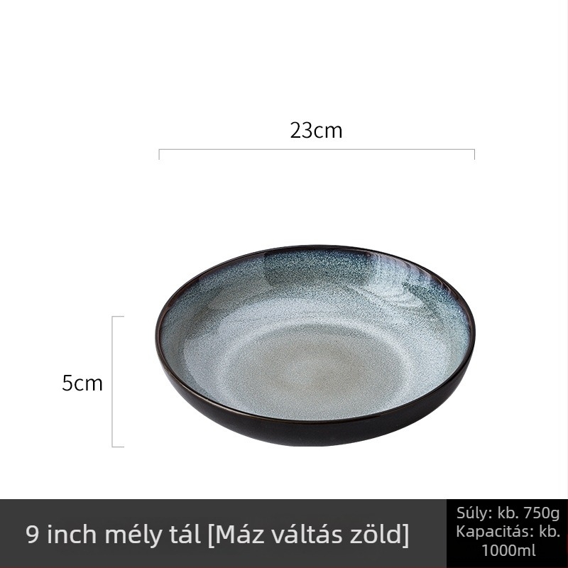 Porcelán kerek tál kemencés mázzal — modern minimalist stílus