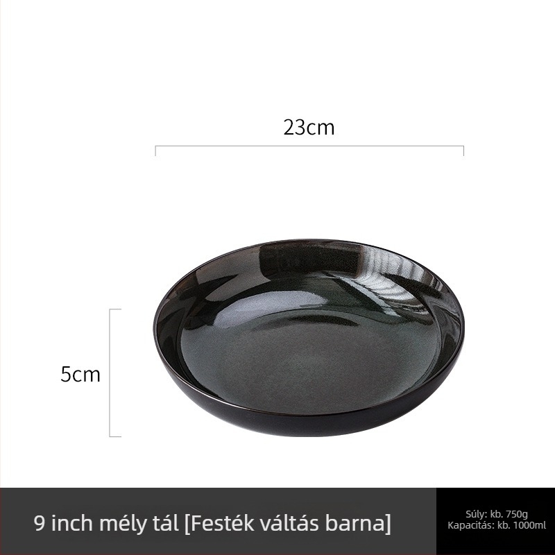 Porcelán kerek tál kemencés mázzal — modern minimalist stílus