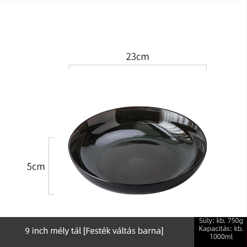 Porcelán kerek tál kemencés mázzal — modern minimalist stílus