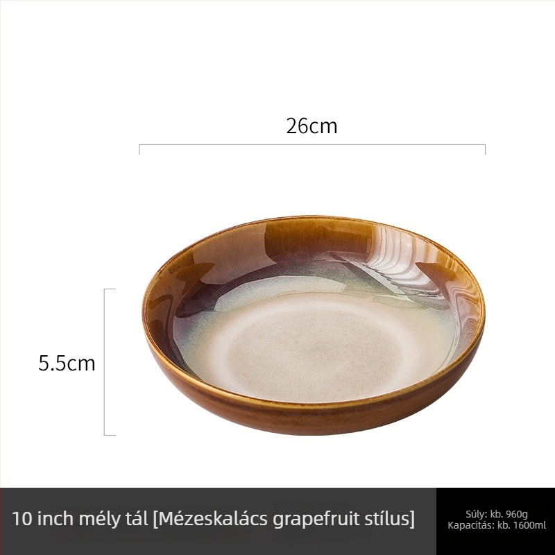 Porcelán kerek tál kemencés mázzal — modern minimalist stílus