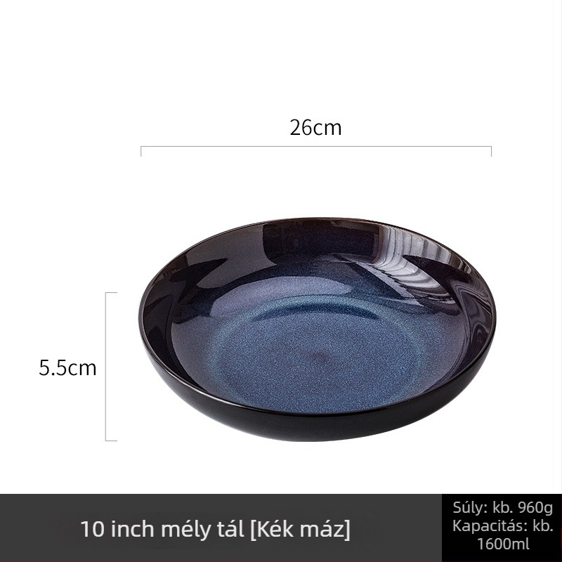 Porcelán kerek tál kemencés mázzal — modern minimalist stílus