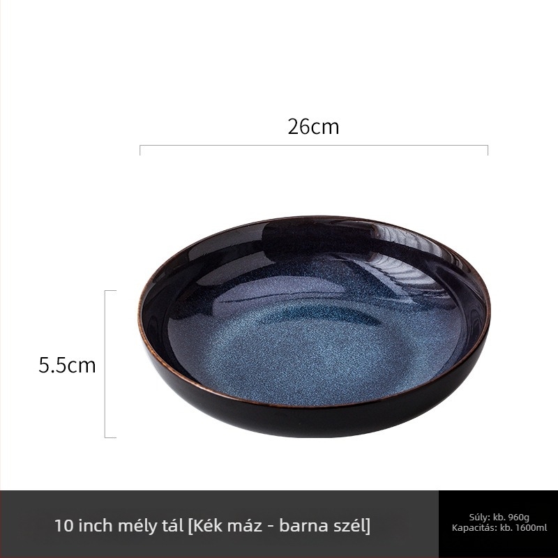 Porcelán kerek tál kemencés mázzal — modern minimalist stílus