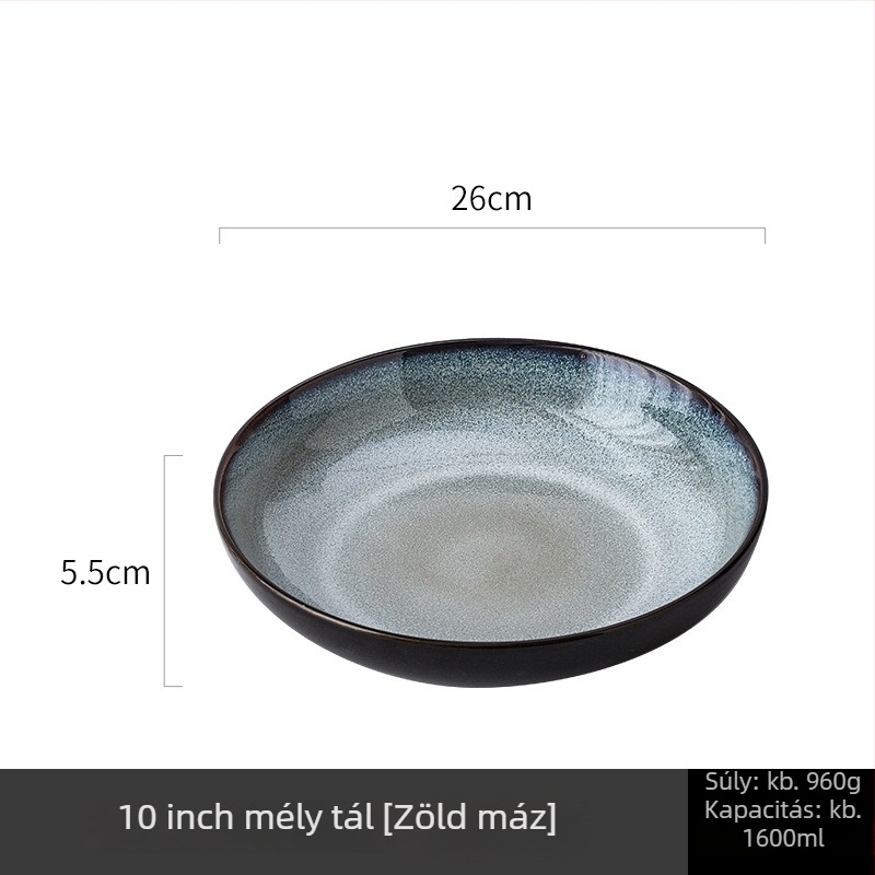 Porcelán kerek tál kemencés mázzal — modern minimalist stílus