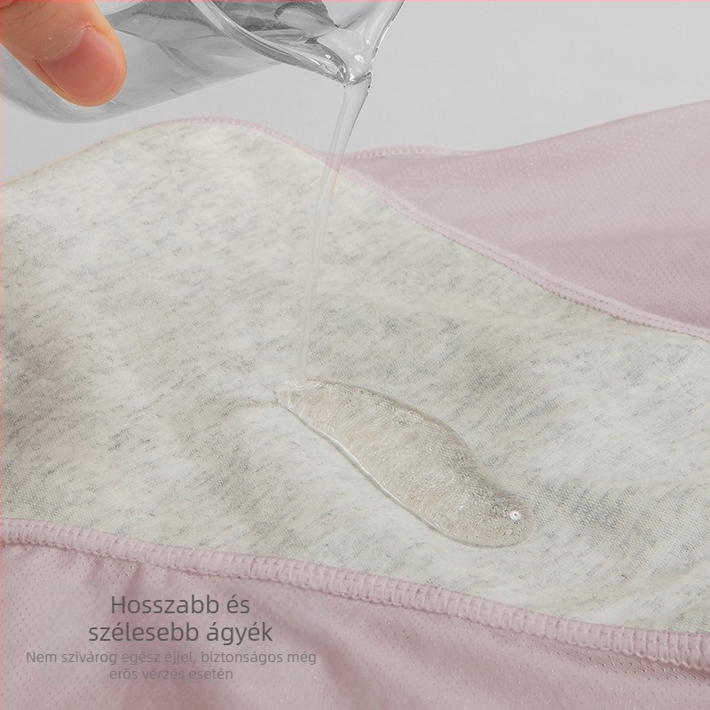 Női menstruációs alsónemű Ice Silk, légáteresztő, magas derekú, fő anyag 83% nylon, pamut bélés a szeméremtájékon, szivárgás elleni védelem