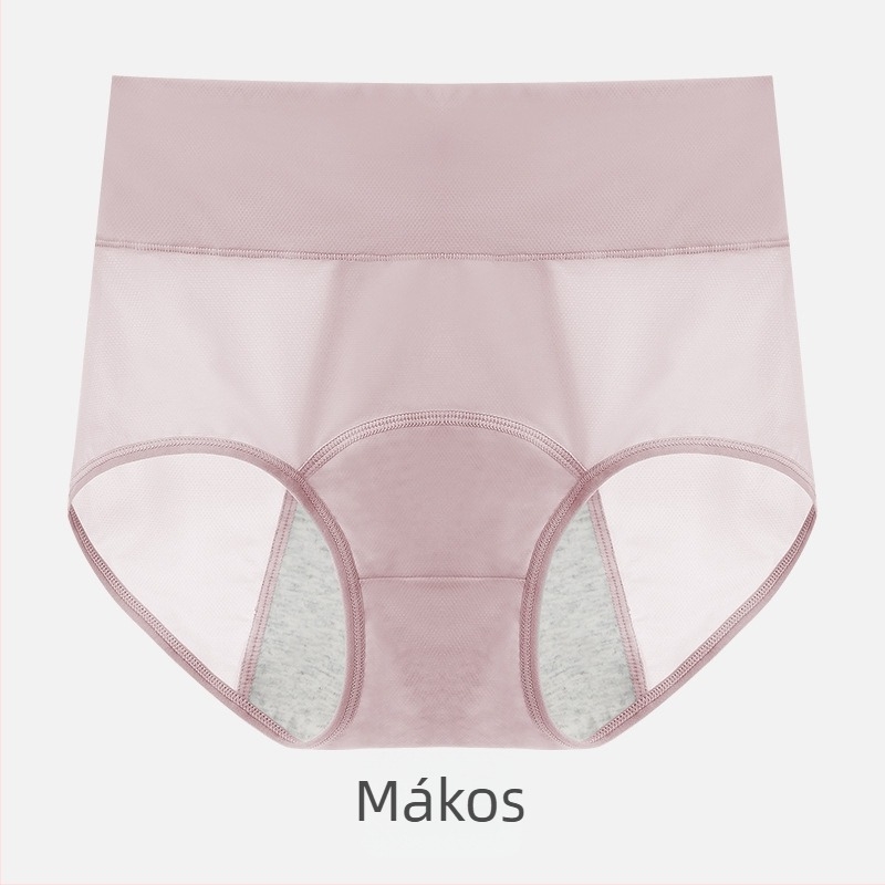Női menstruációs alsónemű Ice Silk, légáteresztő, magas derekú, fő anyag 83% nylon, pamut bélés a szeméremtájékon, szivárgás elleni védelem