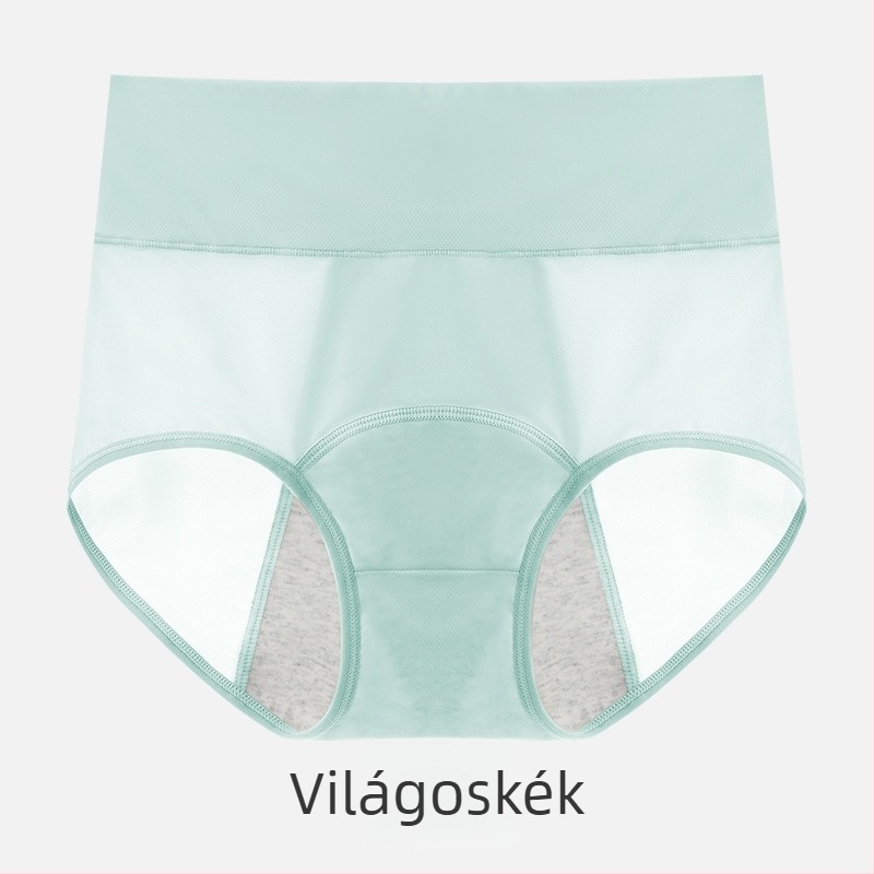 Női menstruációs alsónemű Ice Silk, légáteresztő, magas derekú, fő anyag 83% nylon, pamut bélés a szeméremtájékon, szivárgás elleni védelem