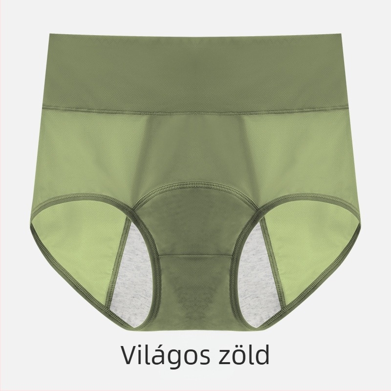Női menstruációs alsónemű Ice Silk, légáteresztő, magas derekú, fő anyag 83% nylon, pamut bélés a szeméremtájékon, szivárgás elleni védelem