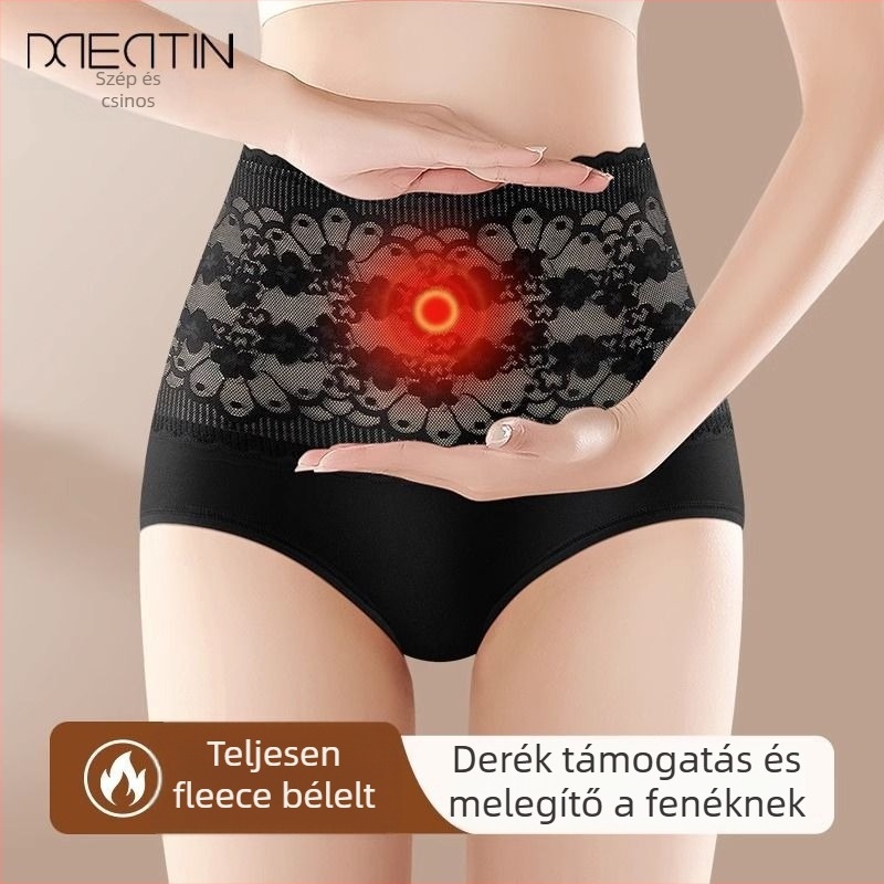 Női pamutból készült fleece-beléssel melegítő alsó, magas derekú, haskontrollal és fenékemeléssel, őszi-téli időszakra