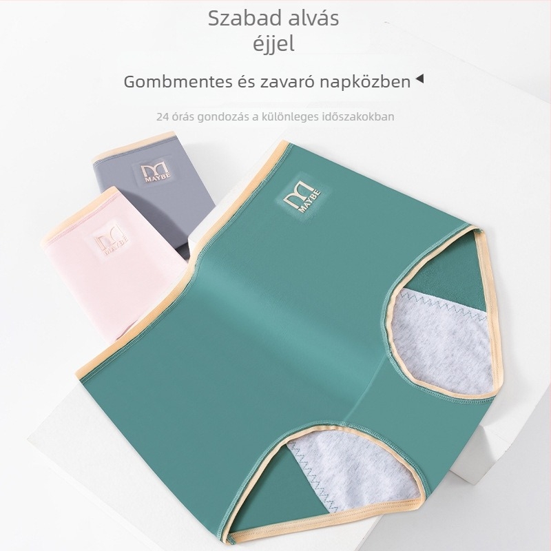 Magas derekú menstruációs fehérnemű, pamutból, légáteresztő, antibakteriális, szivárgásmentes