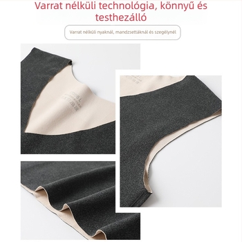 Férfiaknak készült varrás nélküli termo mellény velúr bélésű fleece-beléses, alapréteg őszi–téli viselethez