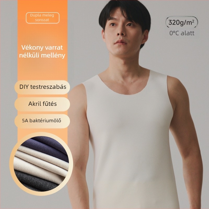 Férfi termikus mellény, akril anyagú fleece béléssel, extrán vastag 301-350 g/m², antibakteriális, melegen tart