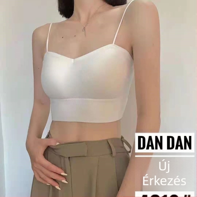 Váll nélküli, nyitott hátú top, formázott 3/4-es kosár, nylon anyag, japán stílus