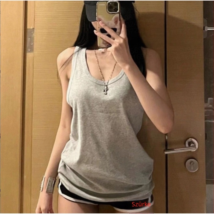 Camisole Top, I-alakú kialakítás, Szabad szabás, Chenille anyag Spandex-szel, Dupla vállpánt