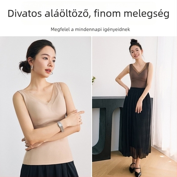 Meleg mellény fűtéssel, karcsúsító hatás, V-nyak, nylon anyag