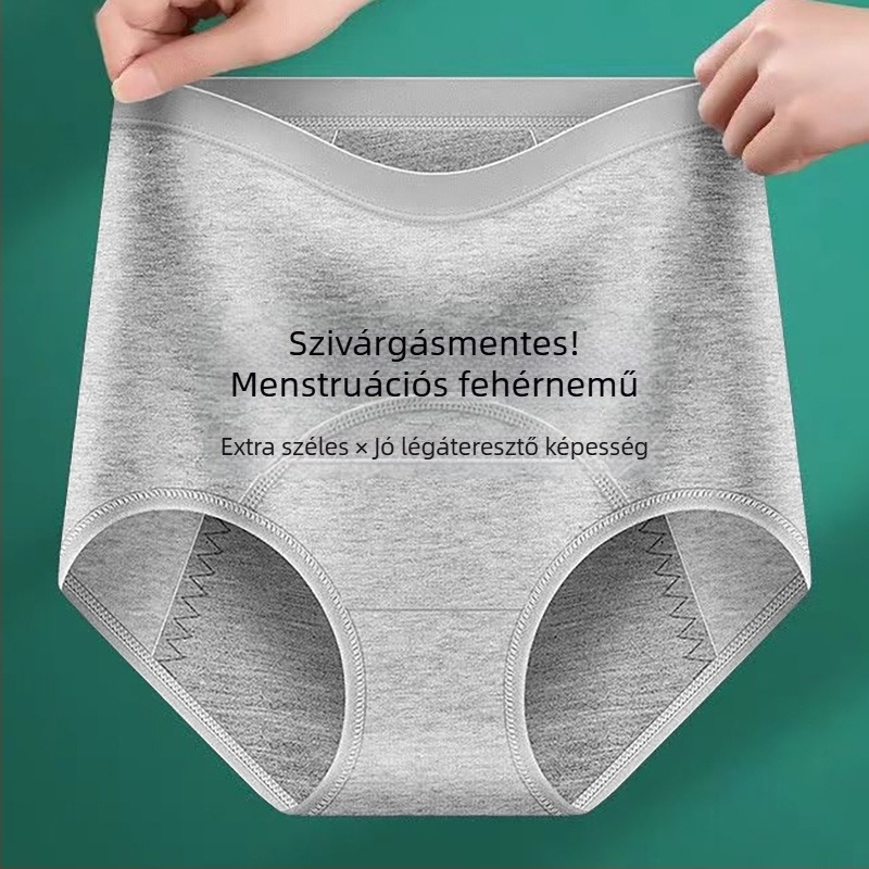Női pamutból készült, magas derekú menstruációs fehérnemű, szivárgás elleni védelem