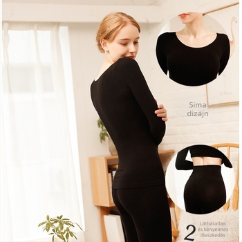 Nylon alapréteg, varrás nélküli, karcsúsító, meleg, kerek nyakú
