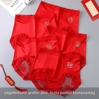 Női nylon kötött alsónemű, nylon béléssel, középmagas derekú, antibakteriális, lélegző, gyorsan száradó