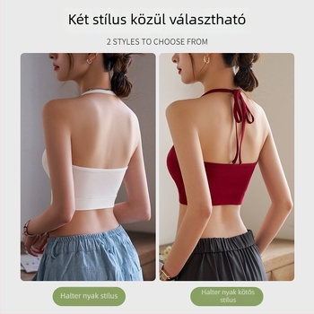 Halter nyakú kamiszol belső melltartó párnával, karcsú fazon, viszkóz rost, 2025 tavasz, felnőtt nők számára (Karcsú fazon; Viszkóz rost; 2025 tavasz; Felnőtt nők)