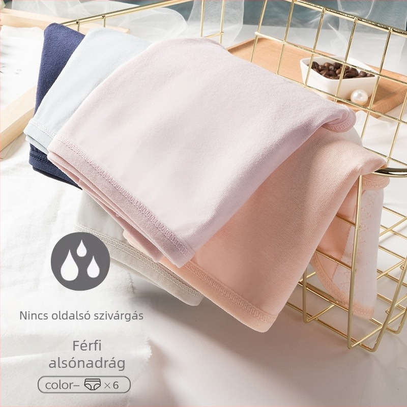 Női pamutból készült menstruációs alsónemű, magas derék, szivárgás elleni, antibakteriális intim rész, plusz méret