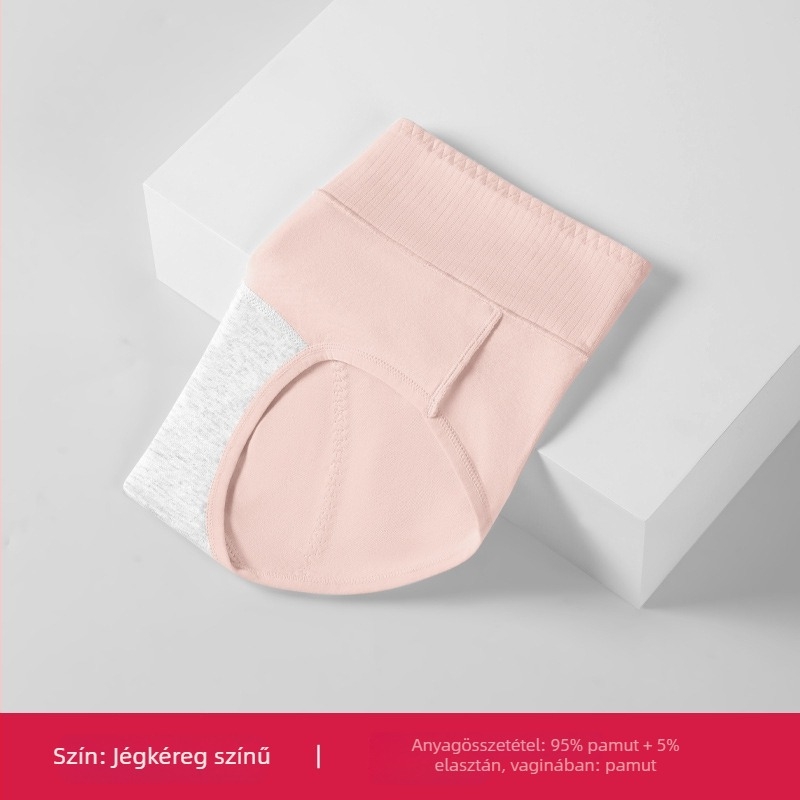 Női pamut menstruációs alsónemű középmagas derekú, hosszabbított ágyékkal, lélegző, háromrétegű szivárgás elleni védelem