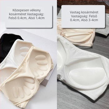 Pamutból készült vállnélküli push-up melltartó kis mellen, csúszásmentes, nyári csőtop, merevített kosár