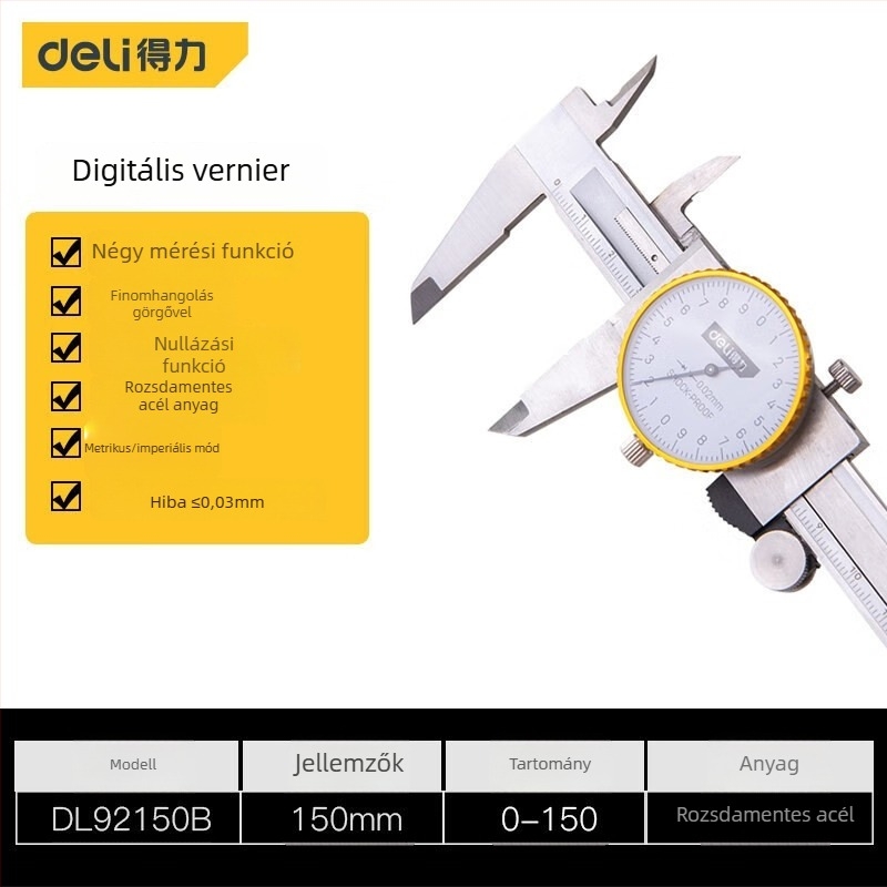 Deli digitális tolómérő 0-150 mm magas precizitás