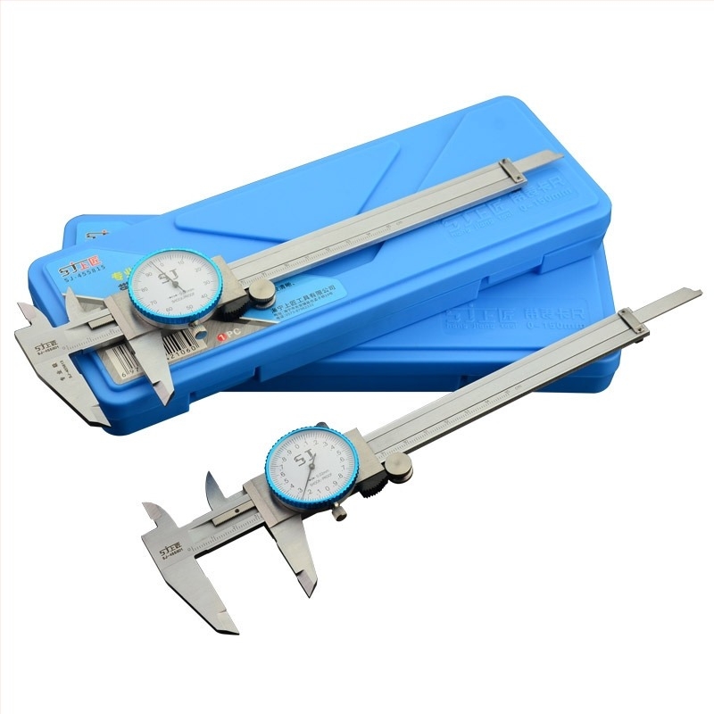 Vernier tolómérő számlappal, kétirányú ütésálló kivitel, 0-150 mm, felbontás 0,01/0,02 mm