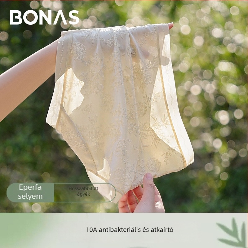 Bonas női fehérnemű, relief mintás, csipkés, antibakteriális, lélegző Jacquard nylonból, ágyéki részén selymes bélés, nagy méret