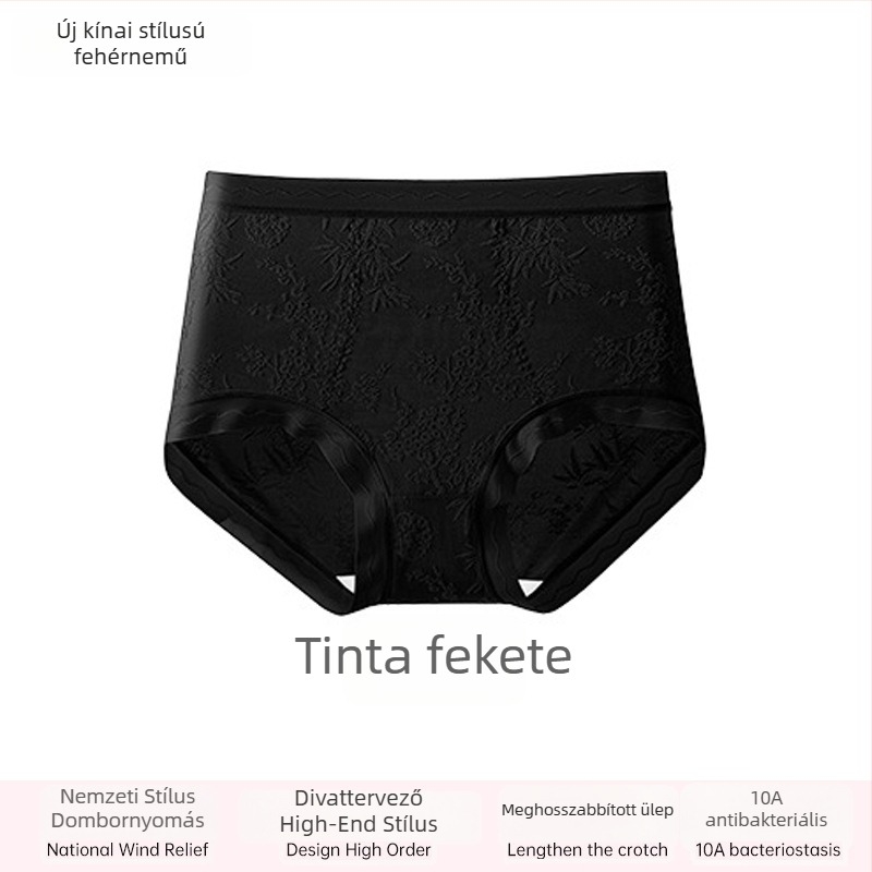 Bonas női fehérnemű, relief mintás, csipkés, antibakteriális, lélegző Jacquard nylonból, ágyéki részén selymes bélés, nagy méret