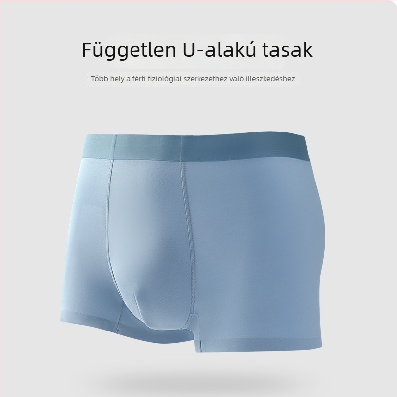 Férfi modal boxernadrág mulberry selyemmel bélelt, lélegző és antibakteriális, középső derekú, egyszínű