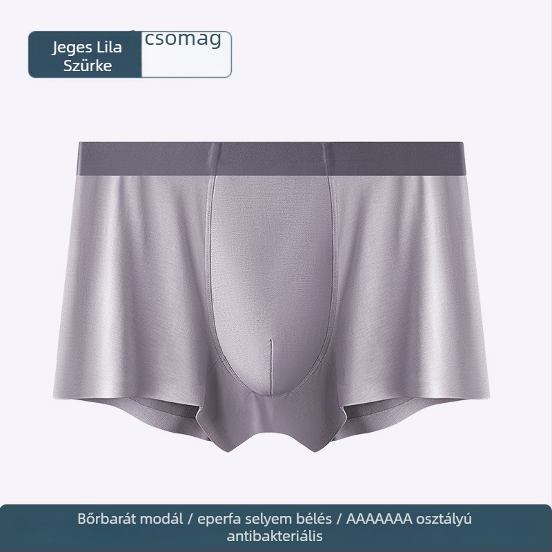 Férfi modal boxernadrág mulberry selyemmel bélelt, lélegző és antibakteriális, középső derekú, egyszínű