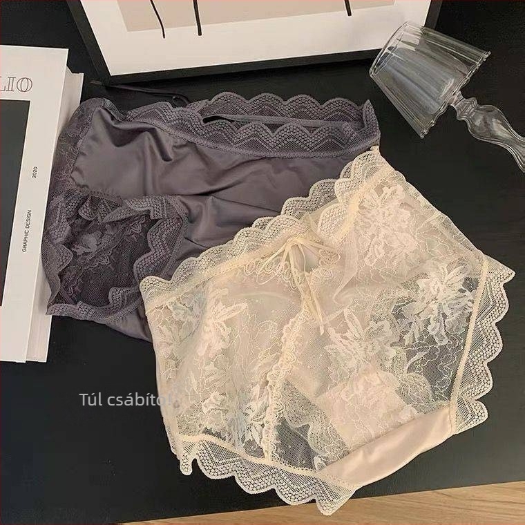 Csipkés női alsónemű, lélegző Mulberry selyem bélés, nylon anyag, középmagas derék