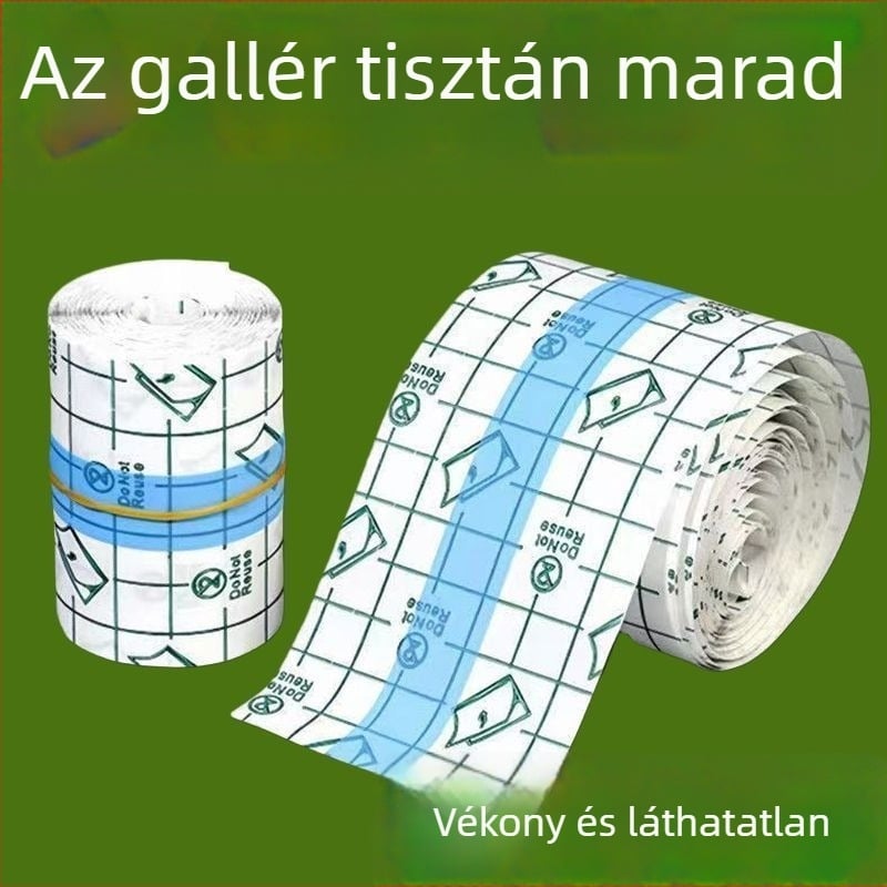 Átlátszó, egyszer használatos, anti-szennyező védőcsík az ing gallérjára és az ujjakra