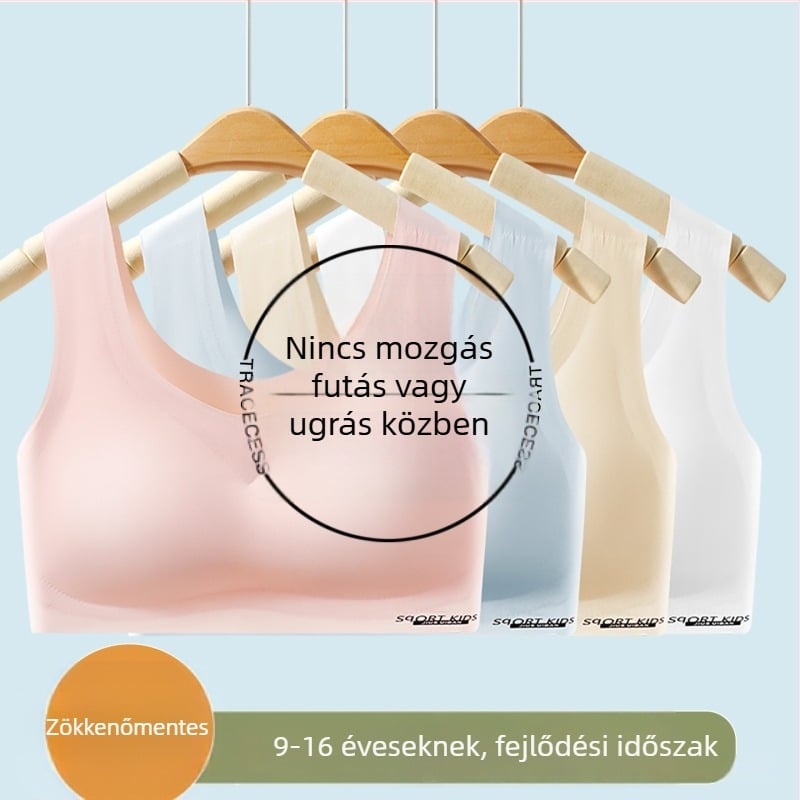 Sima varrás nélküli női Push-Up melltartó acélgyűrűk nélkül, Ice Silk anyag, sport és jóga