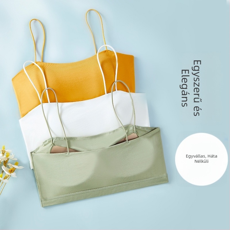 Női nyári vékony camisole melltartó beépített csőtopmal a dekoltázs védelméért