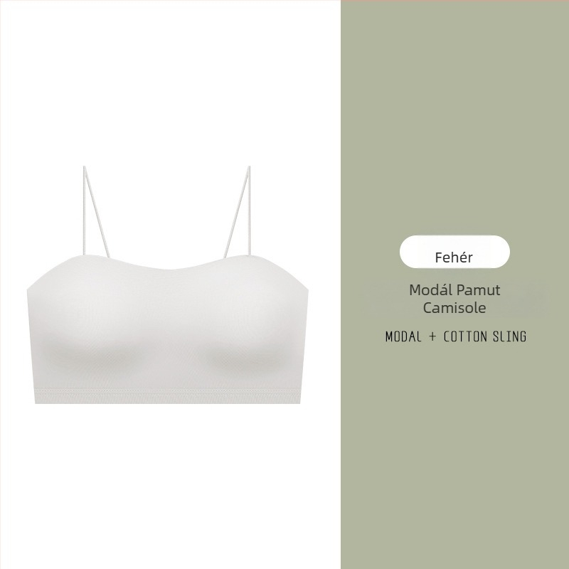 Női nyári vékony camisole melltartó beépített csőtopmal a dekoltázs védelméért