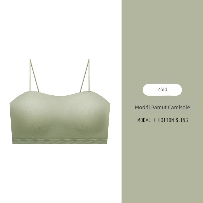 Női nyári vékony camisole melltartó beépített csőtopmal a dekoltázs védelméért