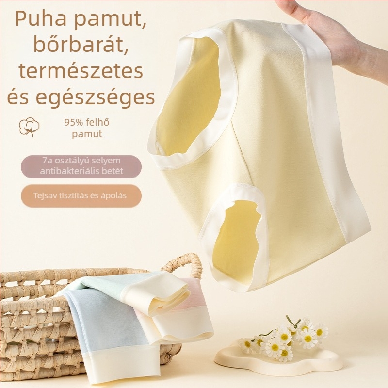Felhőérzetű pamut női alsónemű, középmagas derekú, antibakteriális, lélegző, plusz méret