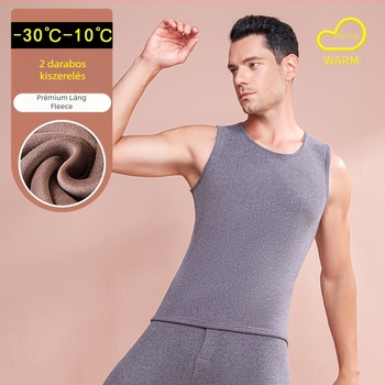 Férfi termomellény kationos fűtéssel, lángoló velúrral, belső fleece, extra vastag, dupla réteg