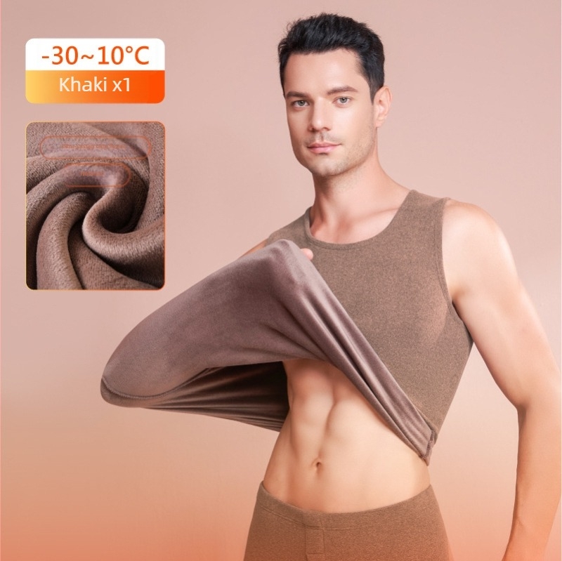 Férfi termomellény kationos fűtéssel, lángoló velúrral, belső fleece, extra vastag, dupla réteg