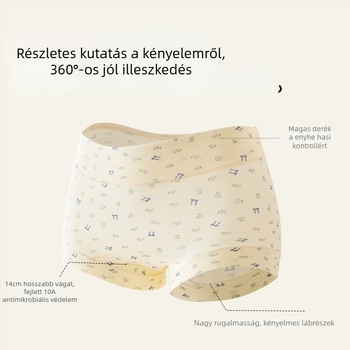 Női fehérnemű, 90–95% pamut, antibakteriális, meghosszabbított szeméremrész, középmagas derék, virágminta repedt motívummal