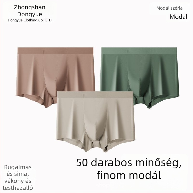 Férfi Modal boxeralsó varrat nélküli, antibakteriális, sportos, laza szabású, izzadságot felszívó, tiniknek, nyár