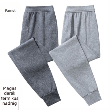 Férfi 100% pamut melegítő nadrág, magas derekú, 3/4 hossz, légáteresztő, szélálló
