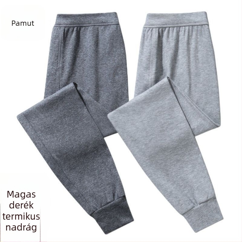 Férfi 100% pamut melegítő nadrág, magas derekú, 3/4 hossz, légáteresztő, szélálló