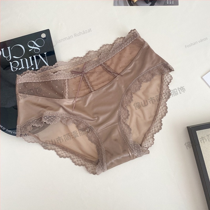 Női csipkés alsó – nylon csipke; intim rész 100% pamut; varrás nélküli; lélegző