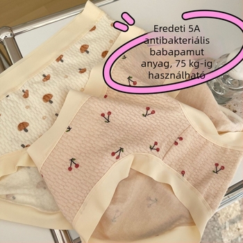 Plusz méretű 5A antibakteriális jacquard pamut női alsónemű gyümölcsmintával, 100% pamut, kötött, őszi-téli szezonra.