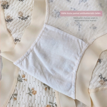 Plusz méretű 5A antibakteriális jacquard pamut női alsónemű gyümölcsmintával, 100% pamut, kötött, őszi-téli szezonra.
