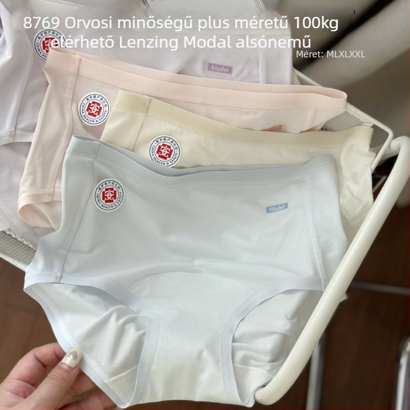 Női modal bugyi, 90–95% modal, középmagas derekú, lélegző, pamut bélés